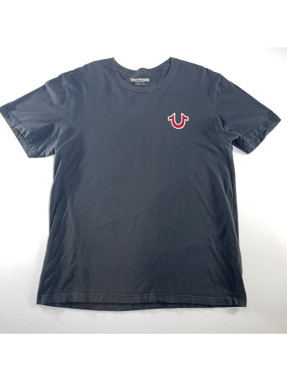 True Religion Shirt Mens 2XL Black Buddha Guitar Logo Graphic Tee Cotton